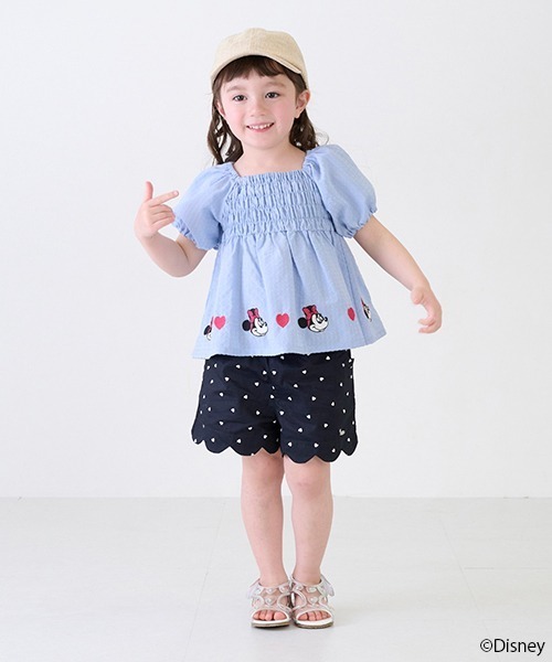 petit main（プティマイン）の「【リンク】スカラップショートパンツ(キッズサイズ)（スウェットパンツ・キッズ・ネイビー/オフホワイト/ブルー/キナリ/ライトピンク・90cm/80ｃｍ/130cm/120cm/100cm/110cm）」の9枚目の写真