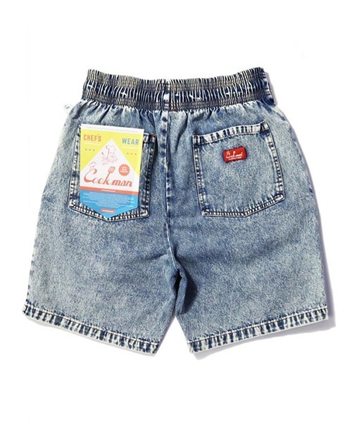 COOKMAN(クックマン)の「Cookman クックマン シェフ ショートパンツ ハーフパンツ イージーパンツ Snow Washed Denim Blue(デニムパンツ・メンズ・ケミカルウォッシュ・LARGE/MEDIUM)」の3枚目の写真