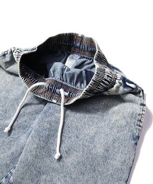 COOKMAN(クックマン)の「Cookman クックマン シェフ ショートパンツ ハーフパンツ イージーパンツ Snow Washed Denim Blue(デニムパンツ・メンズ・ケミカルウォッシュ・LARGE/MEDIUM)」の5枚目の写真
