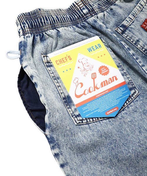 COOKMAN(クックマン)の「Cookman クックマン シェフ ショートパンツ ハーフパンツ イージーパンツ Snow Washed Denim Blue(デニムパンツ・メンズ・ケミカルウォッシュ・LARGE/MEDIUM)」の9枚目の写真