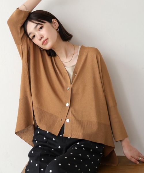 Bou Jeloud（ブージュルード）の「サラサラUV接触冷感BOXカーディガン（カーディガン/ボレロ・レディース・ブラック/イエロー/オフホワイト/ブルー/ベージュ/グレー/レッド/ダークブルー/キャメル・FREE）」の8枚目の写真