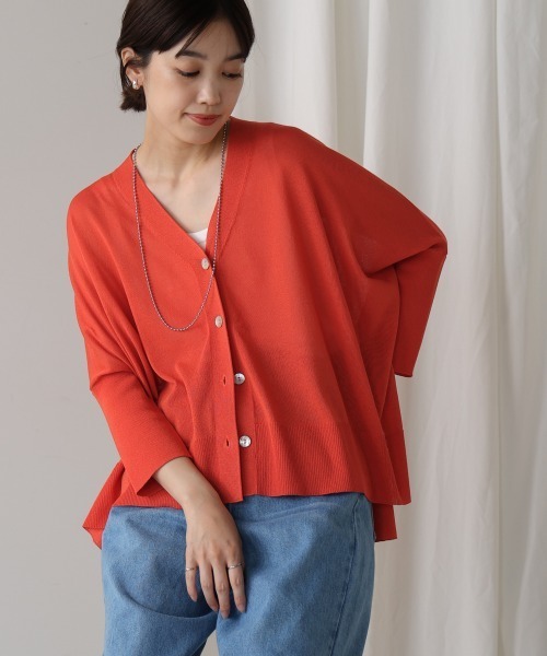 Bou Jeloud（ブージュルード）の「サラサラUV接触冷感BOXカーディガン（カーディガン/ボレロ・レディース・ブラック/イエロー/オフホワイト/ブルー/ベージュ/グレー/レッド/ダークブルー/キャメル・FREE）」の9枚目の写真