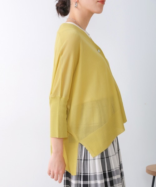 Bou Jeloud（ブージュルード）の「サラサラUV接触冷感BOXカーディガン（カーディガン/ボレロ・レディース・ブラック/イエロー/オフホワイト/ブルー/ベージュ/グレー/レッド/ダークブルー/キャメル・FREE）」の10枚目の写真