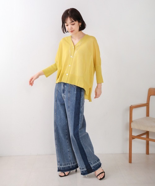 Bou Jeloud（ブージュルード）の「サラサラUV接触冷感BOXカーディガン（カーディガン/ボレロ・レディース・ブラック/イエロー/オフホワイト/ブルー/ベージュ/グレー/レッド/ダークブルー/キャメル・FREE）」の13枚目の写真