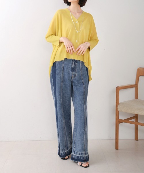 Bou Jeloud（ブージュルード）の「サラサラUV接触冷感BOXカーディガン（カーディガン/ボレロ・レディース・ブラック/イエロー/オフホワイト/ブルー/ベージュ/グレー/レッド/ダークブルー/キャメル・FREE）」の15枚目の写真