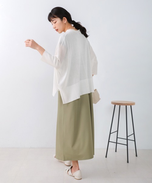 Bou Jeloud（ブージュルード）の「サラサラUV接触冷感BOXカーディガン（カーディガン/ボレロ・レディース・ブラック/イエロー/オフホワイト/ブルー/ベージュ/グレー/レッド/ダークブルー/キャメル・FREE）」の22枚目の写真