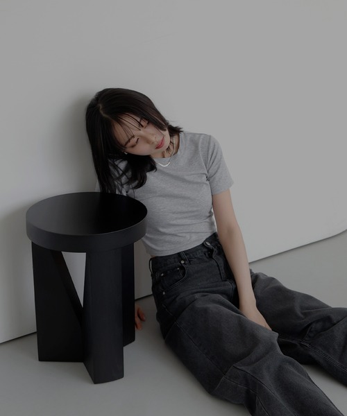 LIAN（リアン）の「シンプルミニT（Tシャツ/カットソー・レディース・杢グレー/レッド/ブラック/オフホワイト・FREE）」の21枚目の写真