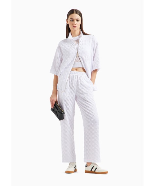 ARMANI EXCHANGE（アルマーニエクスチェンジ）の「【A|X アルマーニ エクスチェンジ】ボーダーメッシュ コットンニットノースリーブトップス（ニット/セーター・レディース・ピンク/ラベンダー/ホワイト系その他・LARGE/MEDIUM/X-SMALL/SMALL）」の9枚目の写真