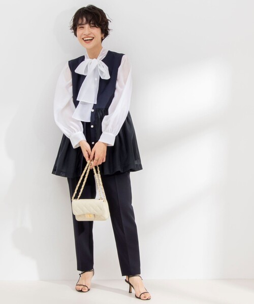 NOLLEY’S（ノーリーズ）の「【AULENTTI/ オーレンティ】キルティングポシェット（ショルダーバッグ・レディース・ブラック/オフホワイト・FREE）」の5枚目の写真