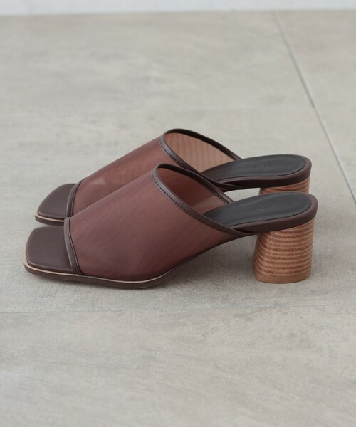 GALLEST(ギャレスト)の「◆【LE VERNIS】シアーメッシュミュール(サンダル・レディース・ダークブラウン/ベージュ/ブラック・45/35)」の1枚目の写真