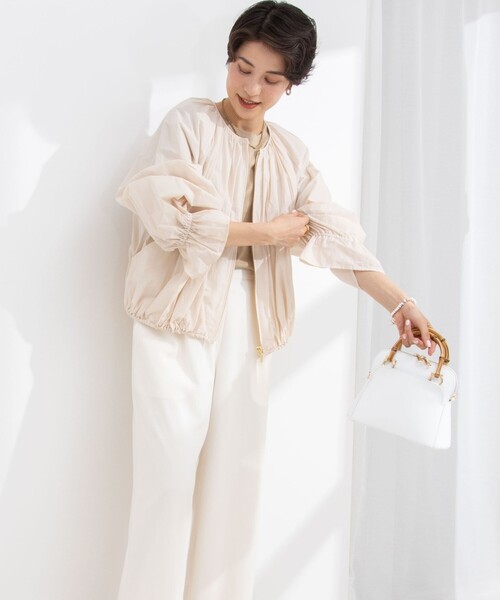 NOLLEY’S（ノーリーズ）の「シアータフタ袖口フリルブルゾン（ブルゾン・レディース・ブラック/オフホワイト・FREE）」の15枚目の写真