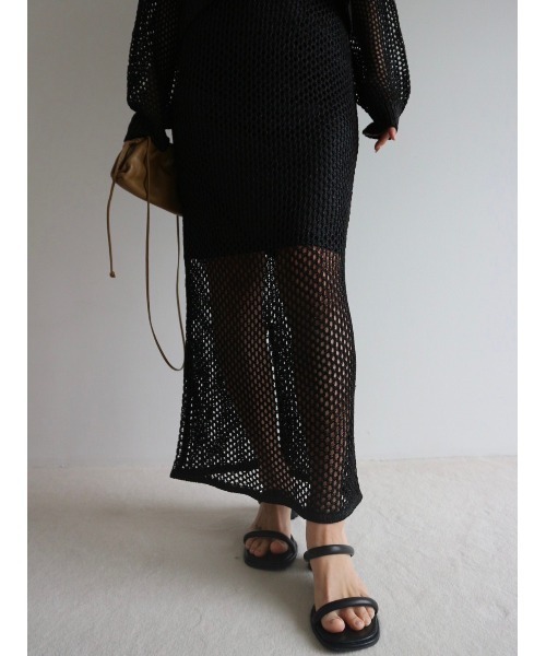 TRUNC(トランクエイティーエイト)の「Glitter Mesh Skirt(スカート・レディース・ブラック/チャコールグレー・FREE)」の6枚目の写真