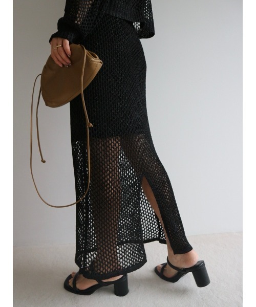 TRUNC(トランクエイティーエイト)の「Glitter Mesh Skirt(スカート・レディース・ブラック/チャコールグレー・FREE)」の7枚目の写真