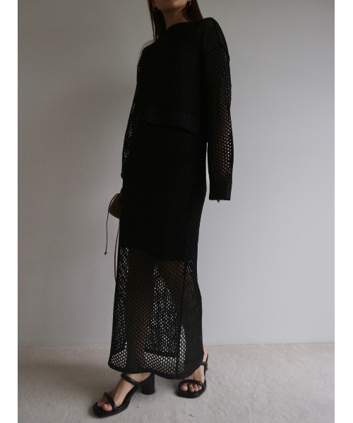 TRUNC(トランクエイティーエイト)の「Glitter Mesh Skirt(スカート・レディース・ブラック/チャコールグレー・FREE)」の8枚目の写真