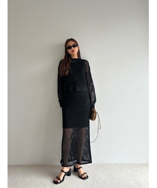 TRUNC(トランクエイティーエイト)の「Glitter Mesh Skirt(スカート・レディース・ブラック/チャコールグレー・FREE)」の9枚目の写真