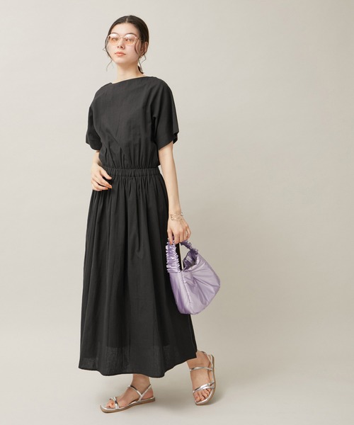 ROPE' PICNIC(ロペピクニック)の「【WEB限定カラー:スミクロ】INDIAウエストマークワンピース(ワンピース・レディース・スミクロ/ボルドー/ダークグリーン/マスタード・38)」の2枚目の写真