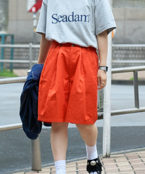 SOUNDSGOOOOD（サウンズグッド）の「【SOUNDS GOOOOD / サウンズグッド】グルカチノワイドショートパンツ（チノパンツ・レディース・ミント/オレンジ/ベージュ/ブラック・ONE SIZE）」の4枚目の写真