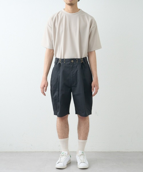 ANREALAGE ワイドショートチノパンツ アナザーエス ANOTHER S タック入りワイドチノパン （ベージュ