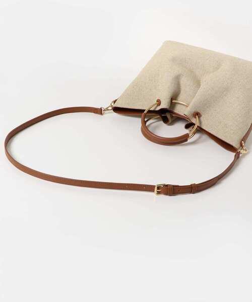 URBAN RESEARCH ROSSO WOMEN（アーバンリサーチ　ロッソ）の「リングハンドルファブリックバッグ（ハンドバッグ・レディース・ライトブラウン/ブラウン・-）」の10枚目の写真