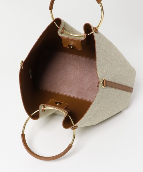 URBAN RESEARCH ROSSO WOMEN（アーバンリサーチ　ロッソ）の「リングハンドルファブリックバッグ（ハンドバッグ・レディース・ライトブラウン/ブラウン・-）」の11枚目の写真