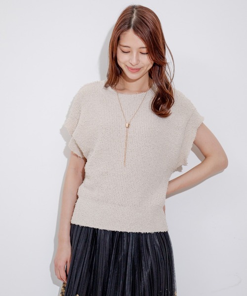 Jayro（ジャイロ）の「ロングバイルヤーンショートスリーブプルオーバー（Tシャツ/カットソー・レディース・ブラック/ブルー系その他6/ホワイト系その他・FREE）」の12枚目の写真