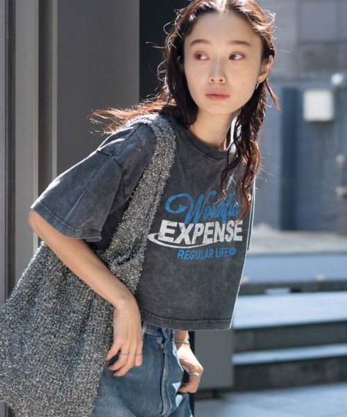 WEGO（ウィゴー）の「WEGO/ヴィンテージウォッシュショートT（Tシャツ/カットソー・レディース・スミクロ/その他1/その他2/グレー系その他/その他3/その他5/その他6/その他4/その他7/その他8・FREE）」の8枚目の写真