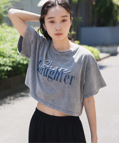 WEGO（ウィゴー）の「WEGO/ヴィンテージウォッシュショートT（Tシャツ/カットソー・レディース・スミクロ/その他1/その他2/グレー系その他/その他3/その他5/その他6/その他4/その他7/その他8・FREE）」の3枚目の写真