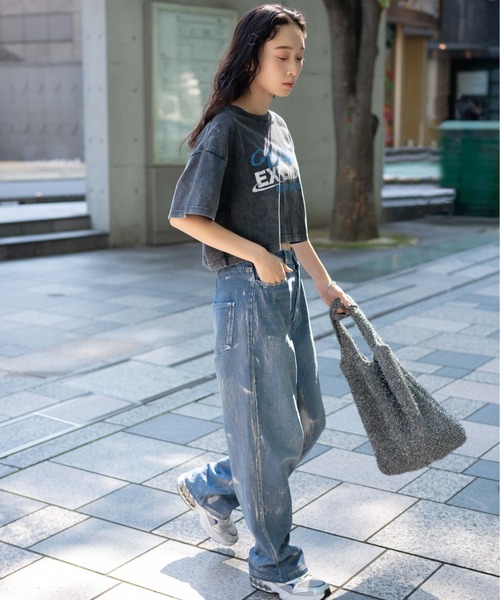 WEGO（ウィゴー）の「WEGO/ヴィンテージウォッシュショートT（Tシャツ/カットソー・レディース・スミクロ/その他1/その他2/グレー系その他/その他3/その他5/その他6/その他4/その他7/その他8・FREE）」の12枚目の写真