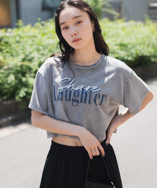 WEGO（ウィゴー）の「WEGO/ヴィンテージウォッシュショートT（Tシャツ/カットソー・レディース・スミクロ/その他1/その他2/グレー系その他/その他3/その他5/その他6/その他4/その他7/その他8・FREE）」の18枚目の写真