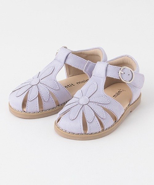 petit main(プティマイン)の「スエードお花サンダル(サンダル・キッズ・アイボリー/ラベンダー/キャメル・16cm/19cm/17cm/18cm/15cm)」の3枚目の写真
