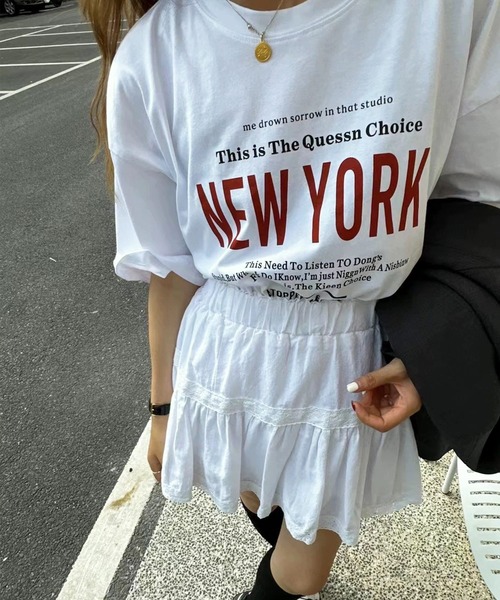 VitaFelice(ヴィータフェリーチェ)の「英字ロゴビッグTシャツ(Tシャツ/カットソー・レディース・ホワイト/ブラック/グレー・FREE)」の1枚目の写真