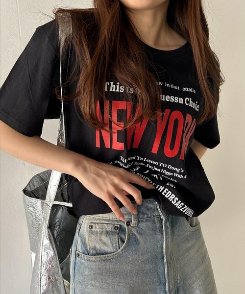 VitaFelice(ヴィータフェリーチェ)の「英字ロゴビッグTシャツ(Tシャツ/カットソー・レディース・ホワイト/ブラック/グレー・FREE)」の2枚目の写真