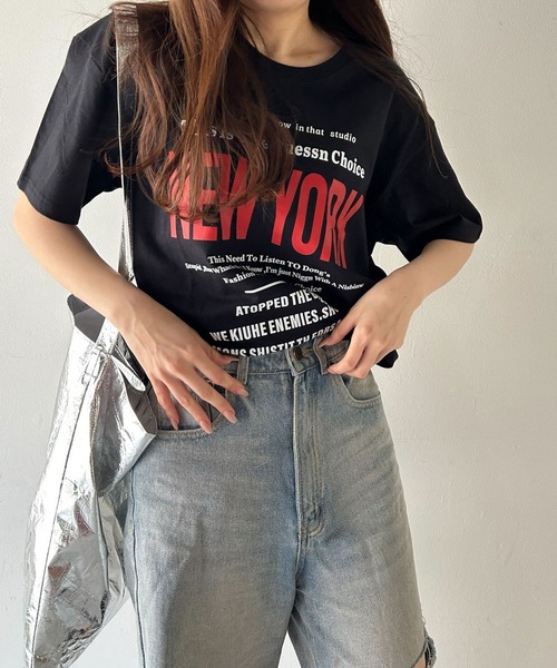 VitaFelice(ヴィータフェリーチェ)の「英字ロゴビッグTシャツ(Tシャツ/カットソー・レディース・ホワイト/ブラック/グレー・FREE)」の15枚目の写真