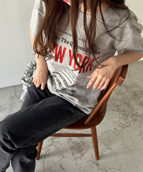 VitaFelice(ヴィータフェリーチェ)の「英字ロゴビッグTシャツ(Tシャツ/カットソー・レディース・ホワイト/ブラック/グレー・FREE)」の17枚目の写真
