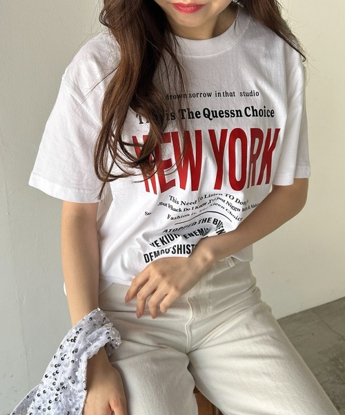 VitaFelice(ヴィータフェリーチェ)の「英字ロゴビッグTシャツ(Tシャツ/カットソー・レディース・ホワイト/ブラック/グレー・FREE)」の10枚目の写真