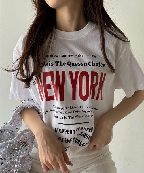 VitaFelice(ヴィータフェリーチェ)の「英字ロゴビッグTシャツ(Tシャツ/カットソー・レディース・ホワイト/ブラック/グレー・FREE)」の18枚目の写真
