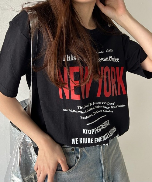 VitaFelice(ヴィータフェリーチェ)の「英字ロゴビッグTシャツ(Tシャツ/カットソー・レディース・ホワイト/ブラック/グレー・FREE)」の20枚目の写真