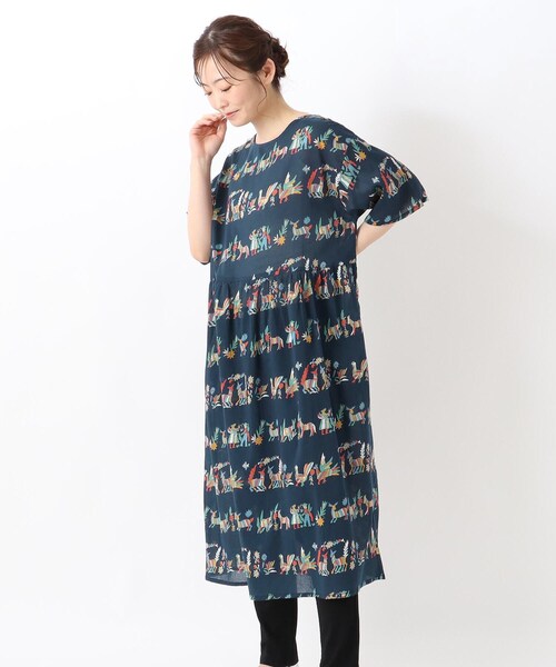one'sterrace(ワンズテラス)の「オトミ半袖2WAYワンピース(ワンピース・レディース・ネイビー系5/レッド系9・00)」の2枚目の写真