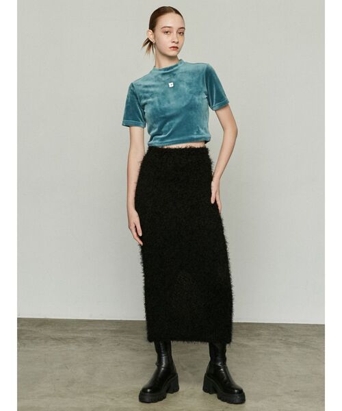 EMODA（エモダ）の「フラッフィーニットマキシスカート（スカート・レディース・アイボリー/グレー/ブラック・FREE）」の9枚目の写真