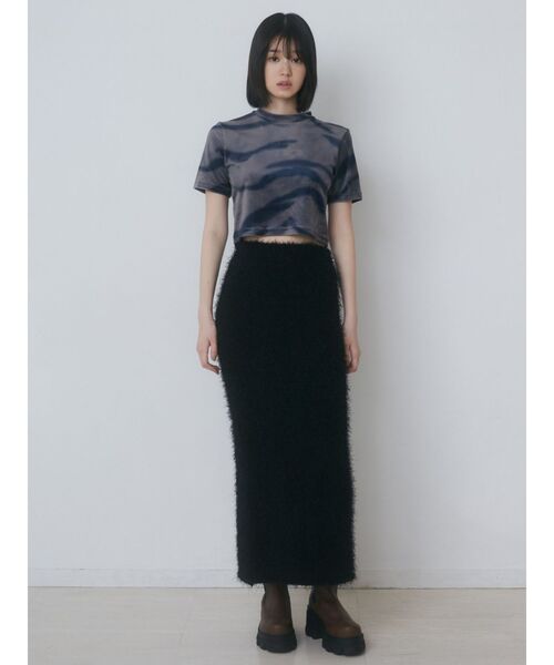 EMODA（エモダ）の「フラッフィーニットマキシスカート（スカート・レディース・アイボリー/グレー/ブラック・FREE）」の4枚目の写真