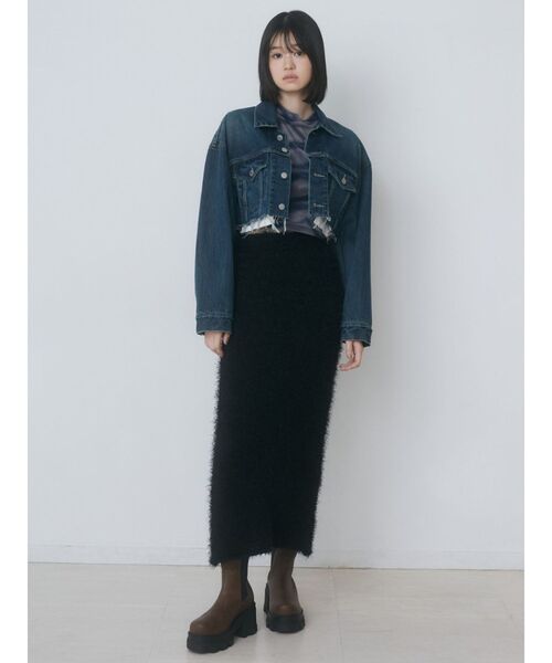 EMODA（エモダ）の「フラッフィーニットマキシスカート（スカート・レディース・アイボリー/グレー/ブラック・FREE）」の15枚目の写真