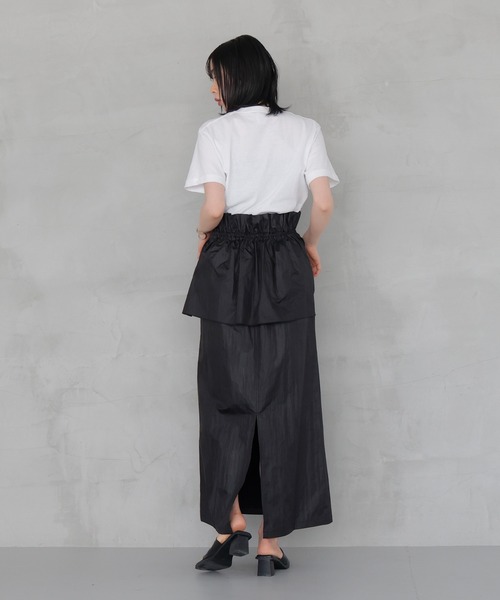 LIAN（リアン）の「マルチWAYフリルナロースカート（スカート・レディース・アイボリー/ブラック/チャコールグレー・FREE）」の7枚目の写真