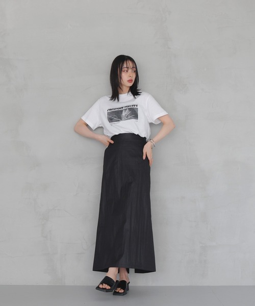 LIAN（リアン）の「マルチWAYフリルナロースカート（スカート・レディース・アイボリー/ブラック/チャコールグレー・FREE）」の8枚目の写真