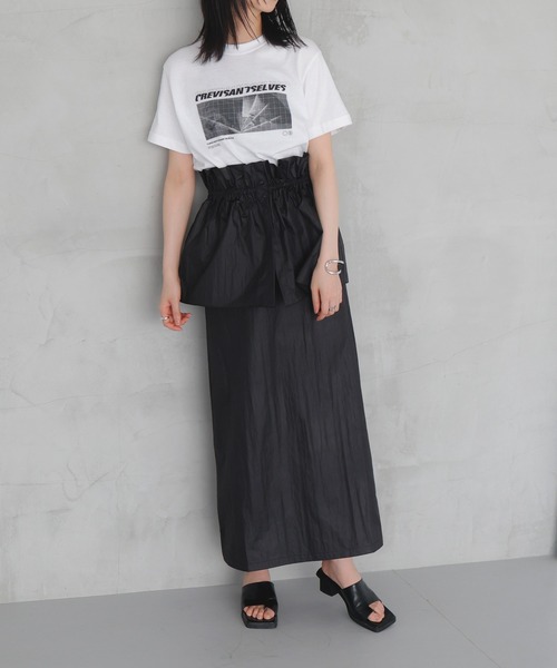 LIAN（リアン）の「マルチWAYフリルナロースカート（スカート・レディース・アイボリー/ブラック/チャコールグレー・FREE）」の10枚目の写真