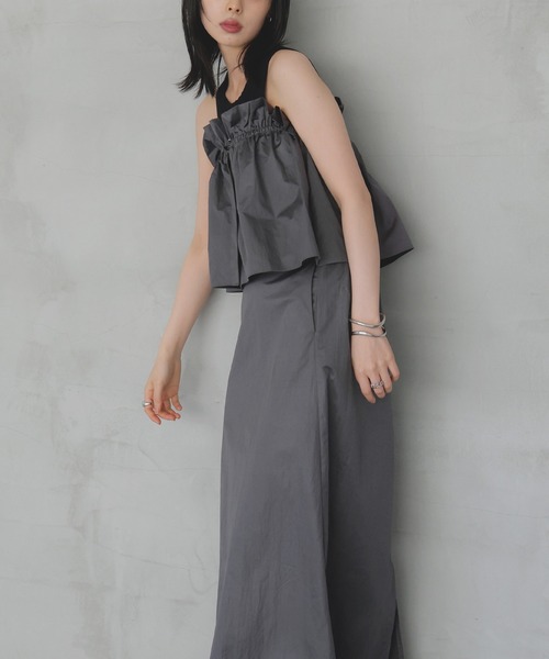 LIAN（リアン）の「マルチWAYフリルナロースカート（スカート・レディース・アイボリー/ブラック/チャコールグレー・FREE）」の14枚目の写真