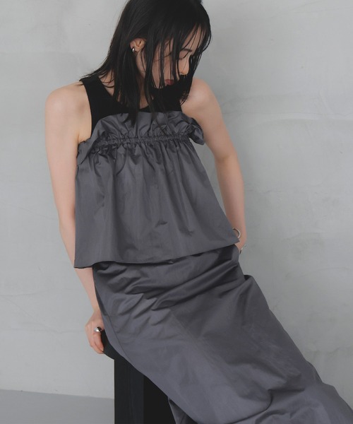 LIAN（リアン）の「マルチWAYフリルナロースカート（スカート・レディース・アイボリー/ブラック/チャコールグレー・FREE）」の16枚目の写真