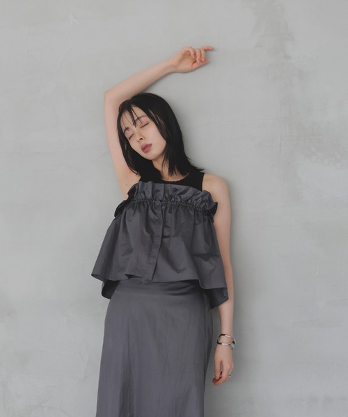 LIAN（リアン）の「マルチWAYフリルナロースカート（スカート・レディース・アイボリー/ブラック/チャコールグレー・FREE）」の20枚目の写真