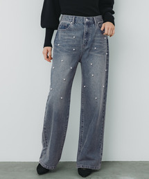 フロントパールワイドストレートデニム