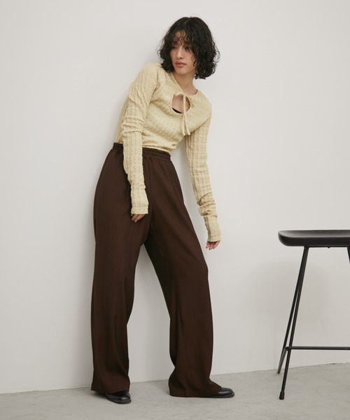 Aunt Marie's(アントマリーズ)の「ジャガードバックオープンロングスリーブトップ【前後2WAY】(Tシャツ/カットソー・レディース・ホワイト/イエロー/ブラック・FREE)」の11枚目の写真