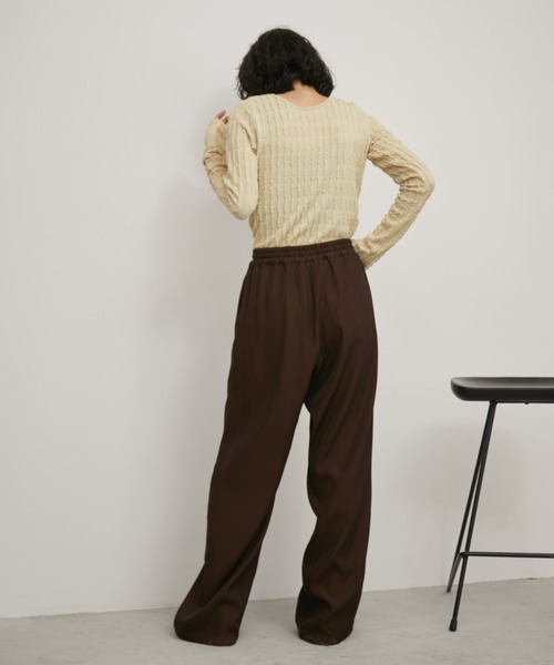 Aunt Marie's(アントマリーズ)の「ジャガードバックオープンロングスリーブトップ【前後2WAY】(Tシャツ/カットソー・レディース・ホワイト/イエロー/ブラック・FREE)」の13枚目の写真